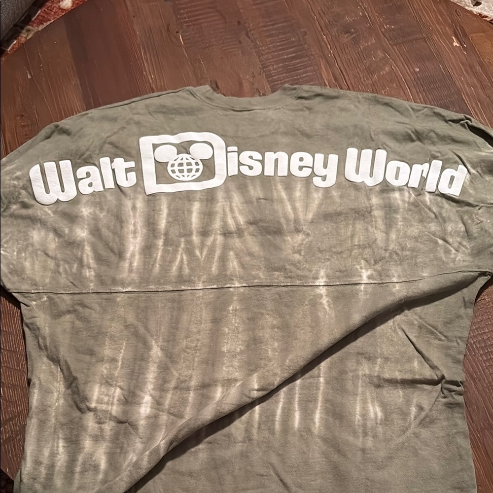 Disney Green Long Sleeve Spirit Jersey Green Tie Dye